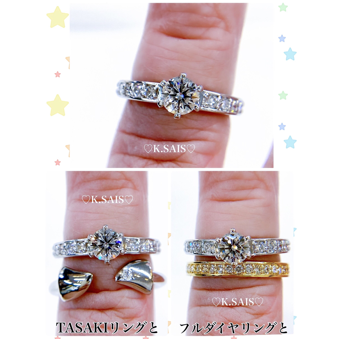 Pt900 ダイヤモンド リング EXELCO DIAMOND CGLソ K18 レディースのアクセサリー(リング(指輪))の商品写真