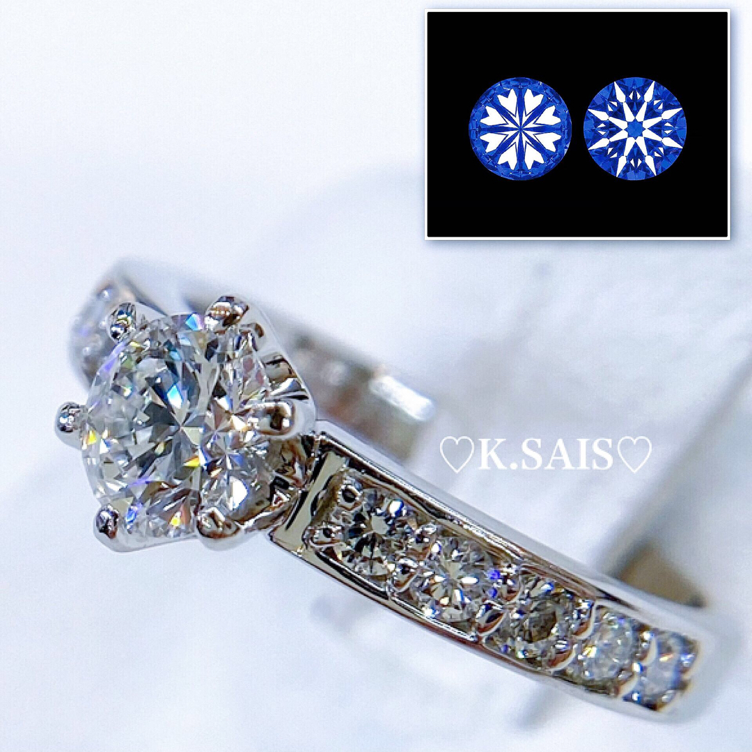 Pt900 ダイヤモンド リング EXELCO DIAMOND CGLソ K18 レディースのアクセサリー(リング(指輪))の商品写真