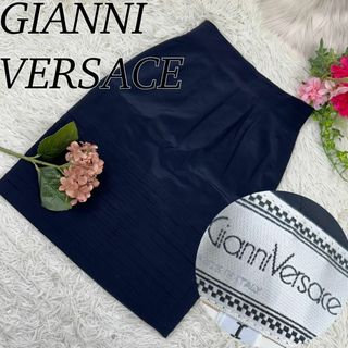 ジャンニヴェルサーチ(Gianni Versace)のジャンニヴェルサーチ レディース Sサイズ 膝丈スカート タイト ネイビー(ひざ丈スカート)