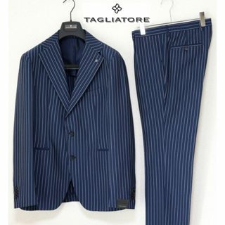 TAGLIATORE - 新品【タリアトーレ】春夏ピンストライプ 2Bスーツ 紺 50(XL) ピンバッジ