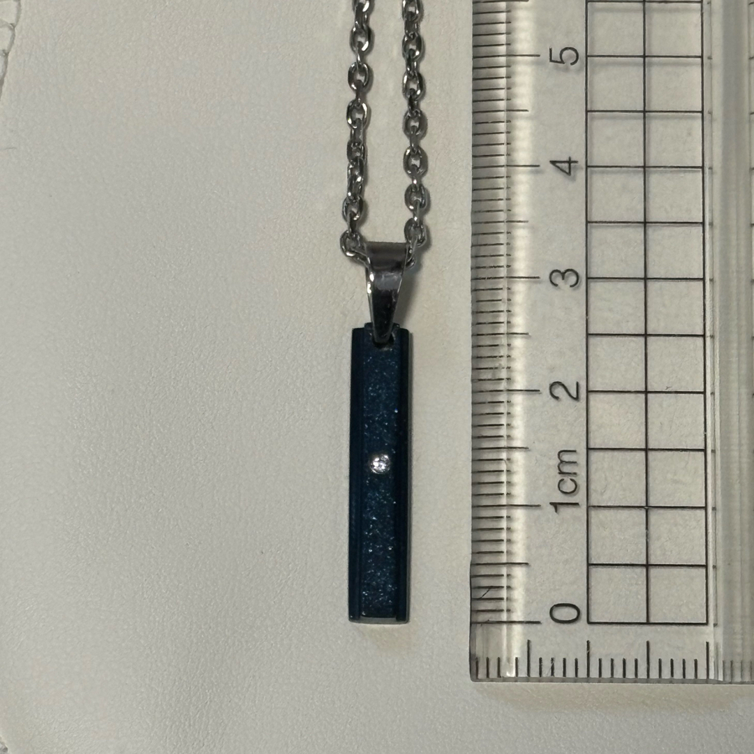 ネックレス  ブルー プレート シンプル メンズのアクセサリー(ネックレス)の商品写真