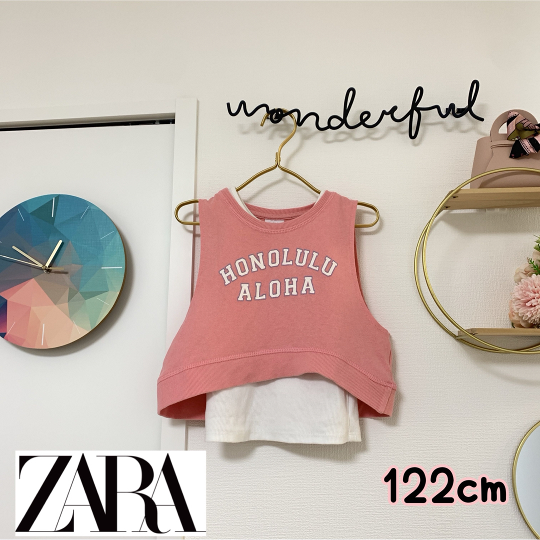 ZARA(ザラ)のキッズ ZARA タンクトップ 2点セット キッズ/ベビー/マタニティのキッズ服女の子用(90cm~)(Tシャツ/カットソー)の商品写真