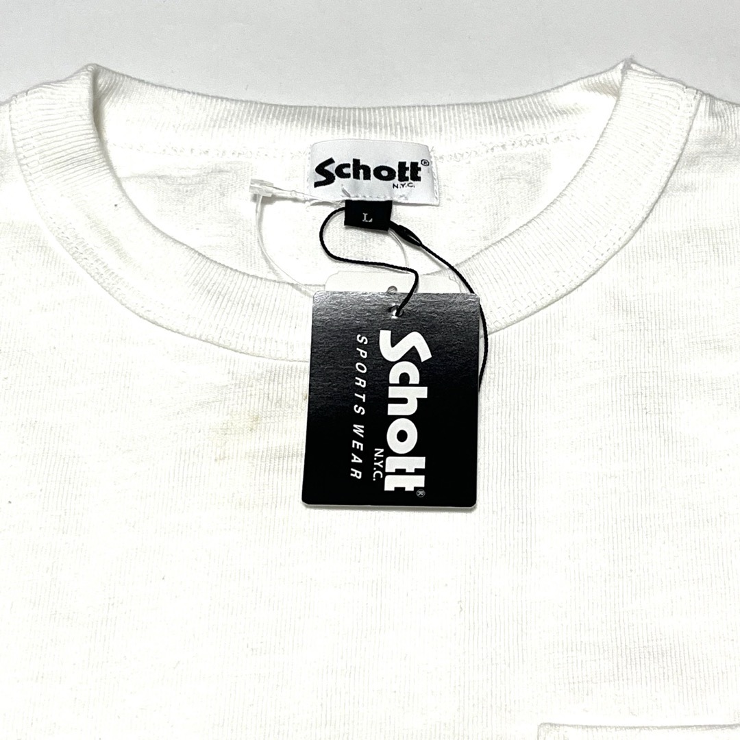 schott(ショット)の新品★Schott★ショット★長袖Tシャツ★Ｌサイズ★ホワイト メンズのトップス(Tシャツ/カットソー(七分/長袖))の商品写真