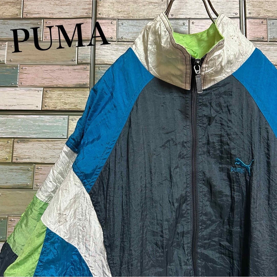PUMA(プーマ)の【90's】PUMA プーマ　ナイロンジャケット　ワンポイント刺繍ロゴ メンズのジャケット/アウター(ナイロンジャケット)の商品写真