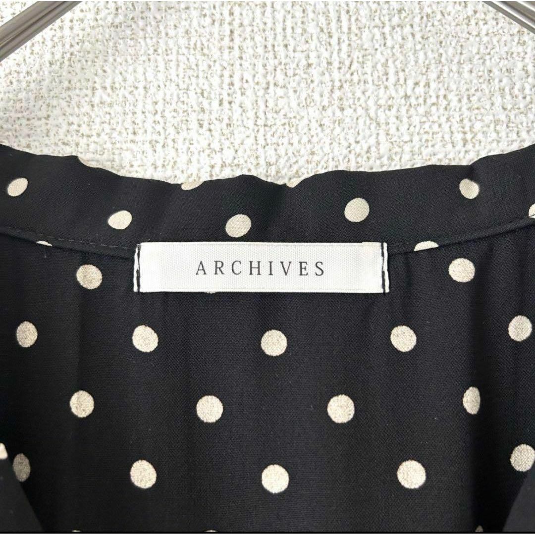 archives(アルシーヴ)のアルシーヴ archives  ドット柄 シャツワンピ ロングワンピース　美品 レディースのワンピース(ロングワンピース/マキシワンピース)の商品写真