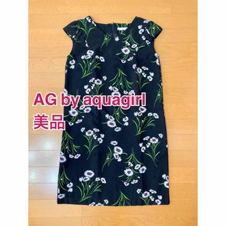 エージーバイアクアガール(AG by aquagirl)の【AG by aquagirl】フレンチスリーブ花柄ワンピース〈美品〉(ひざ丈ワンピース)