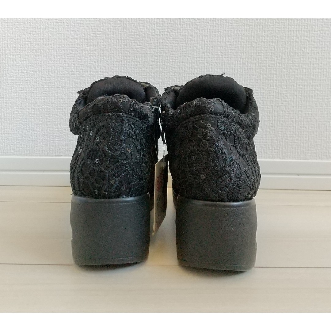 （384）POPOLARE ブラック ハイカットシューズ（Sサイズ） レディースの靴/シューズ(その他)の商品写真