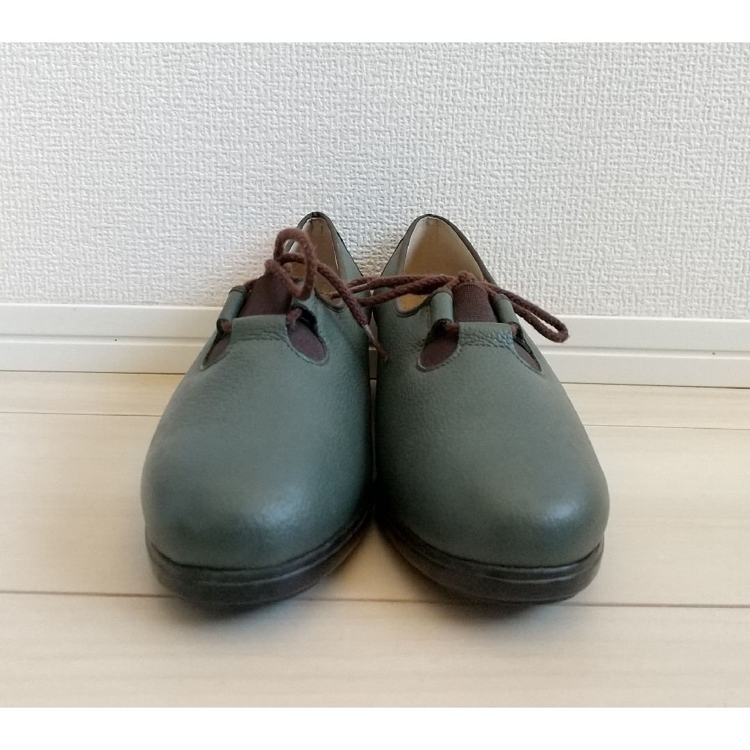 （386）Pink Champearl グリーン シューズ（23.0cm） レディースの靴/シューズ(その他)の商品写真