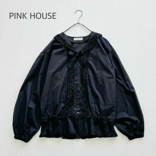 ピンクハウス(PINK HOUSE)のピンクハウス ピコフリル  ピンタック シャツ セーラーカラーブラウス リボン(シャツ/ブラウス(長袖/七分))