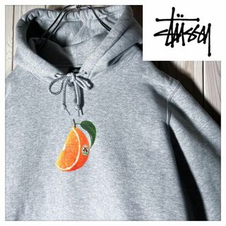 ステューシー(STUSSY)の【美品 レアデザイン M】ステューシー オレンジ フルーツ スウェット パーカー(パーカー)