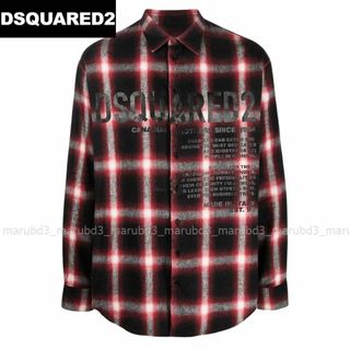 ディースクエアード(DSQUARED2)のDsquared2 ディースクエアード　チェック　ロゴプリント　ネルシャツ(46(シャツ)