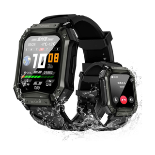 スマートウォッチ 軍用規格 耐衝撃 防水 防塵 Android/iPhone対応(腕時計(デジタル))