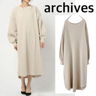 アルシーヴ(archives)のarchives アルシーヴ　ゆったりシルエット　ワンピース　ワッフル生地　美品(ロングワンピース/マキシワンピース)