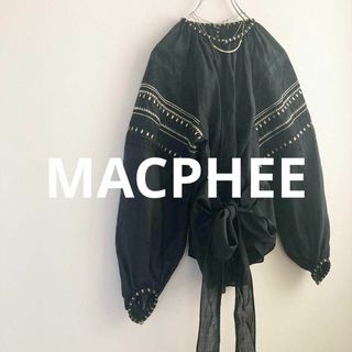 マカフィー(MACPHEE)の★マカフィー★リネンカシュクール刺繍ブラウス ブラック(シャツ/ブラウス(長袖/七分))