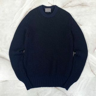 ユナイテッドアローズ(UNITED ARROWS)のユナイテッドアローズ　ラメ入りかぎ編みニットプルオーバー　ネイビー　S(ニット/セーター)