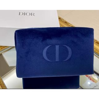 クリスチャンディオール(Christian Dior)の新品　ディオール クリスマス限定ノベルティ ベロア ポーチ ネイビー  (ポーチ)