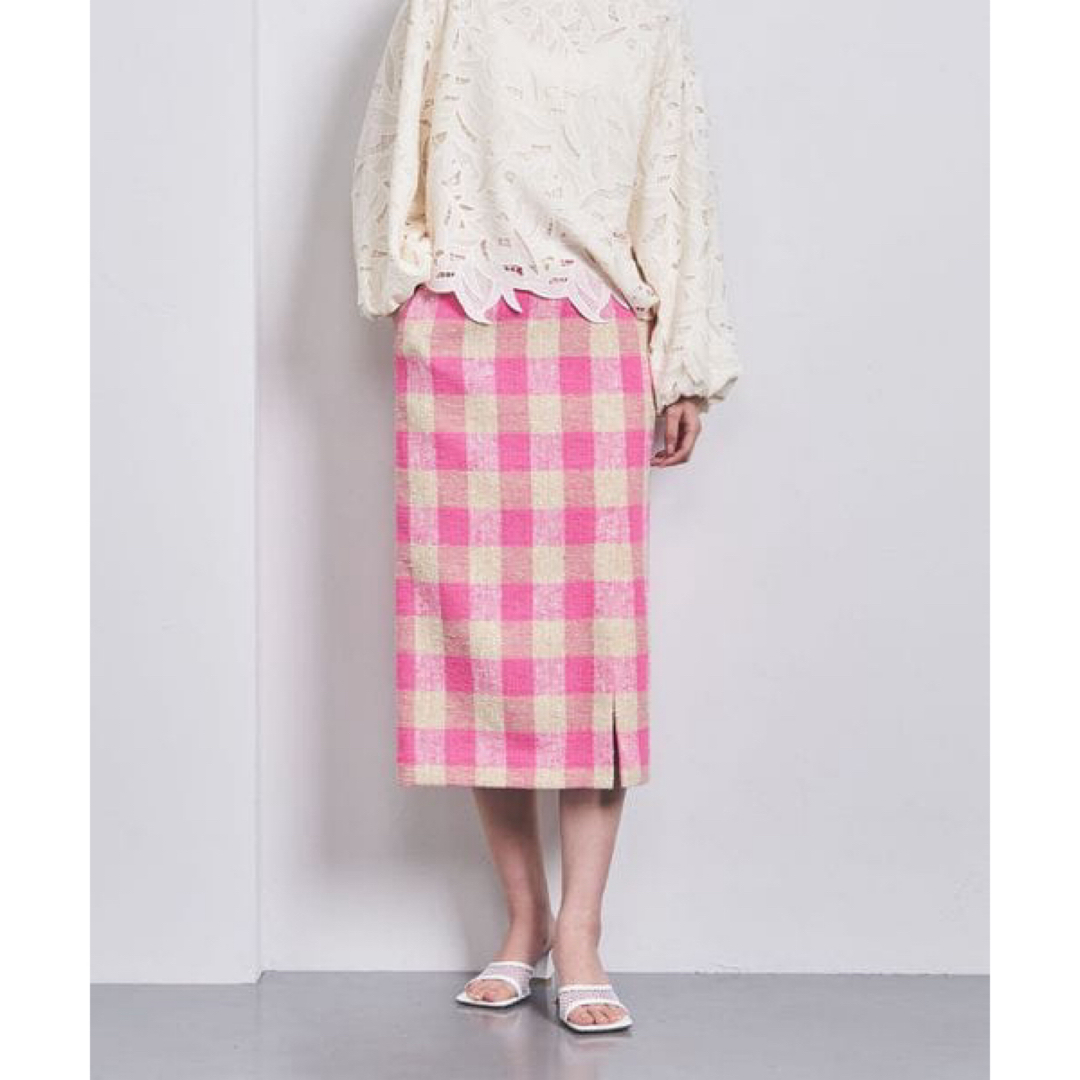 Drawer(ドゥロワー)の＜UNITED ARROWS＞BONOTTO ギンガムチェック スカート 34 レディースのスカート(ひざ丈スカート)の商品写真