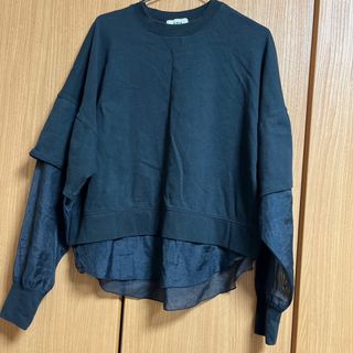 アズールバイマウジー(AZUL by moussy)のSHEER LAYERED TOPS シアーレイヤードトップス　長袖　カットソー(カットソー(長袖/七分))