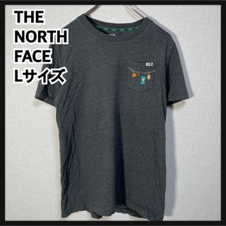 ザノースフェイス(THE NORTH FACE)のノースフェイス】半袖Tシャツダークグレー　刺繍　ワンポイントロゴ　胸ポケットKY(Tシャツ/カットソー(半袖/袖なし))