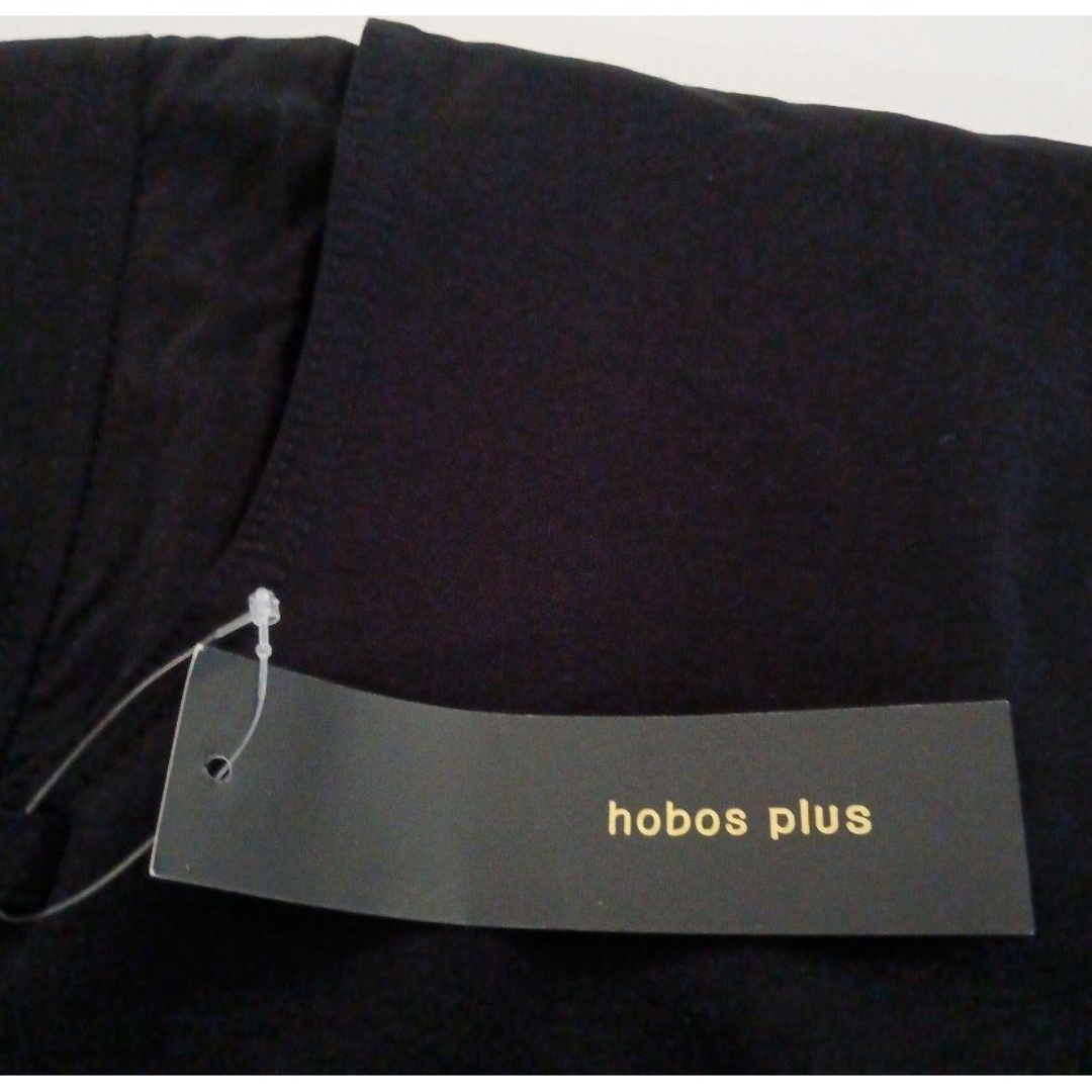新品 hobos plus 4L スーパーストレッチ ウエストゴムブラックパンツ レディースのパンツ(カジュアルパンツ)の商品写真