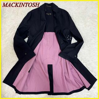 MACKINTOSH - マッキントッシュ ステンカラーコート トレンチコート 黒 ピンク 44 2XL