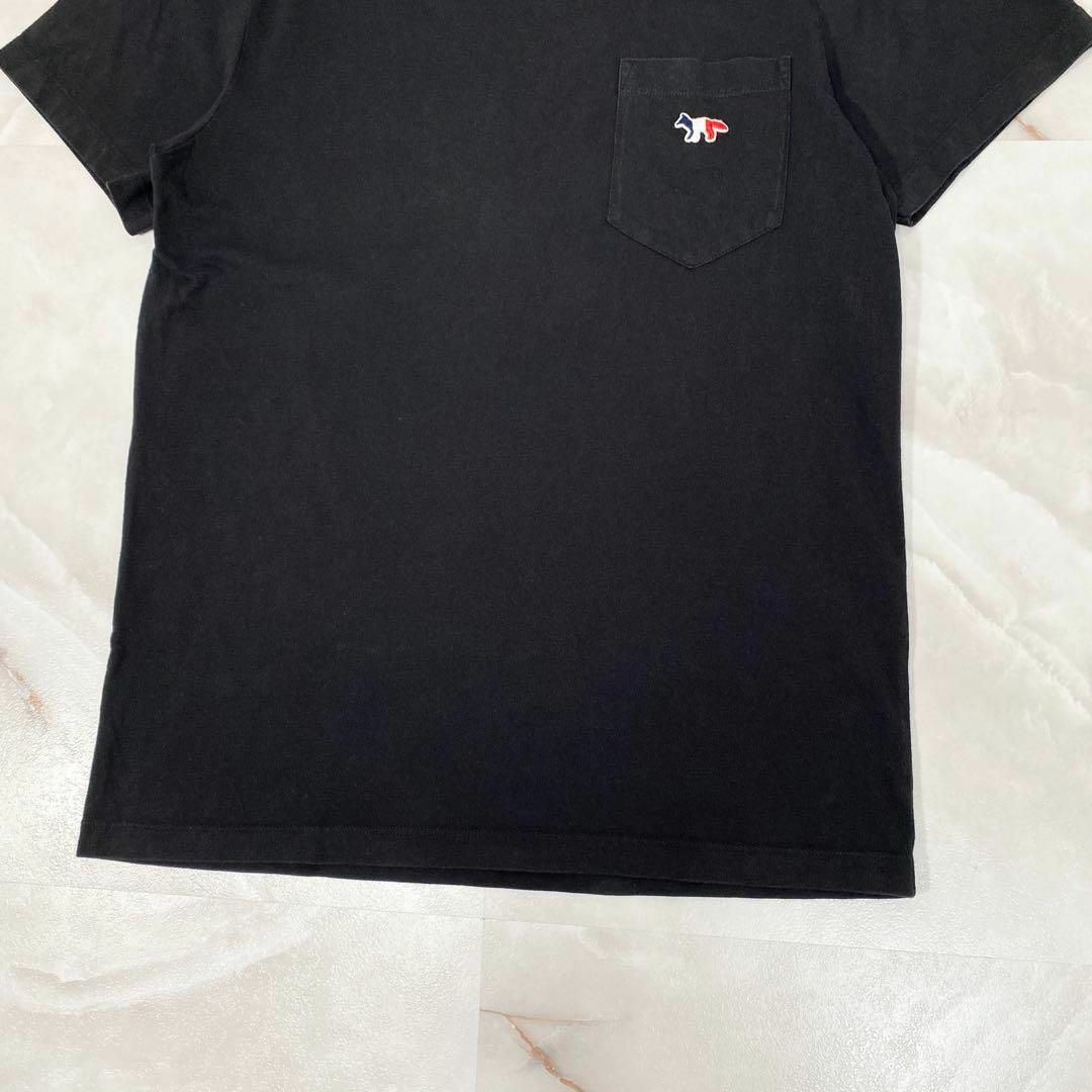 MAISON KITSUNE'(メゾンキツネ)のメゾンキツネ　トリコロールワッペンTシャツ　半袖　ブラック　黒   XS メンズのトップス(Tシャツ/カットソー(半袖/袖なし))の商品写真