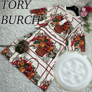 トリーバーチ(Tory Burch)のトリーバーチ レディース Sサイズ 膝丈ワンピース 半袖 コットン 可愛い(ひざ丈ワンピース)