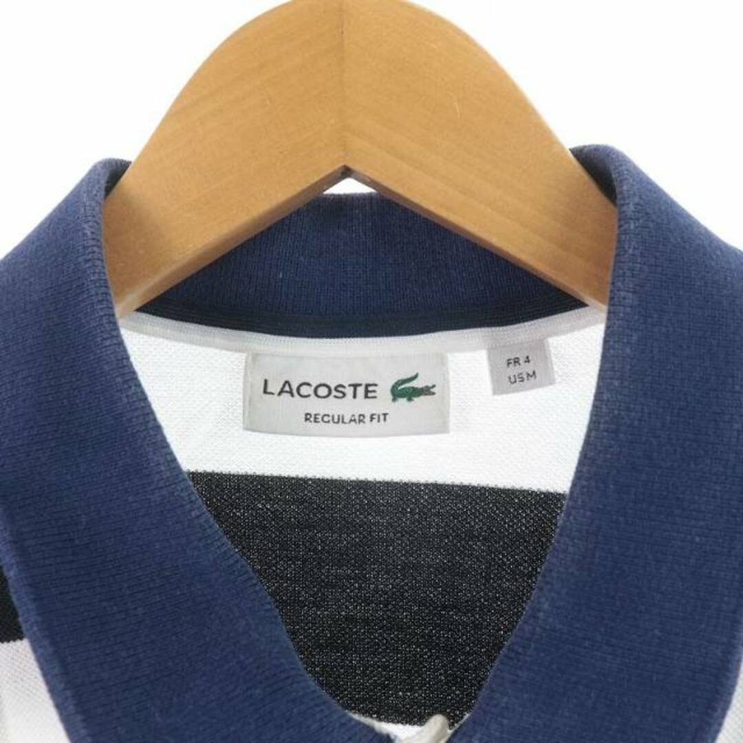 LACOSTE(ラコステ)のLACOSTE ポロシャツ 鹿の子 半袖 ボーダー ワンポイント M 白 黒 紺 メンズのトップス(ポロシャツ)の商品写真