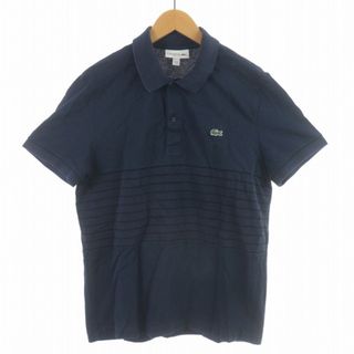 ラコステ(LACOSTE)のLACOSTE レギュラーフィットポロ シャツ ボーダー M 紺 PH4226(ポロシャツ)