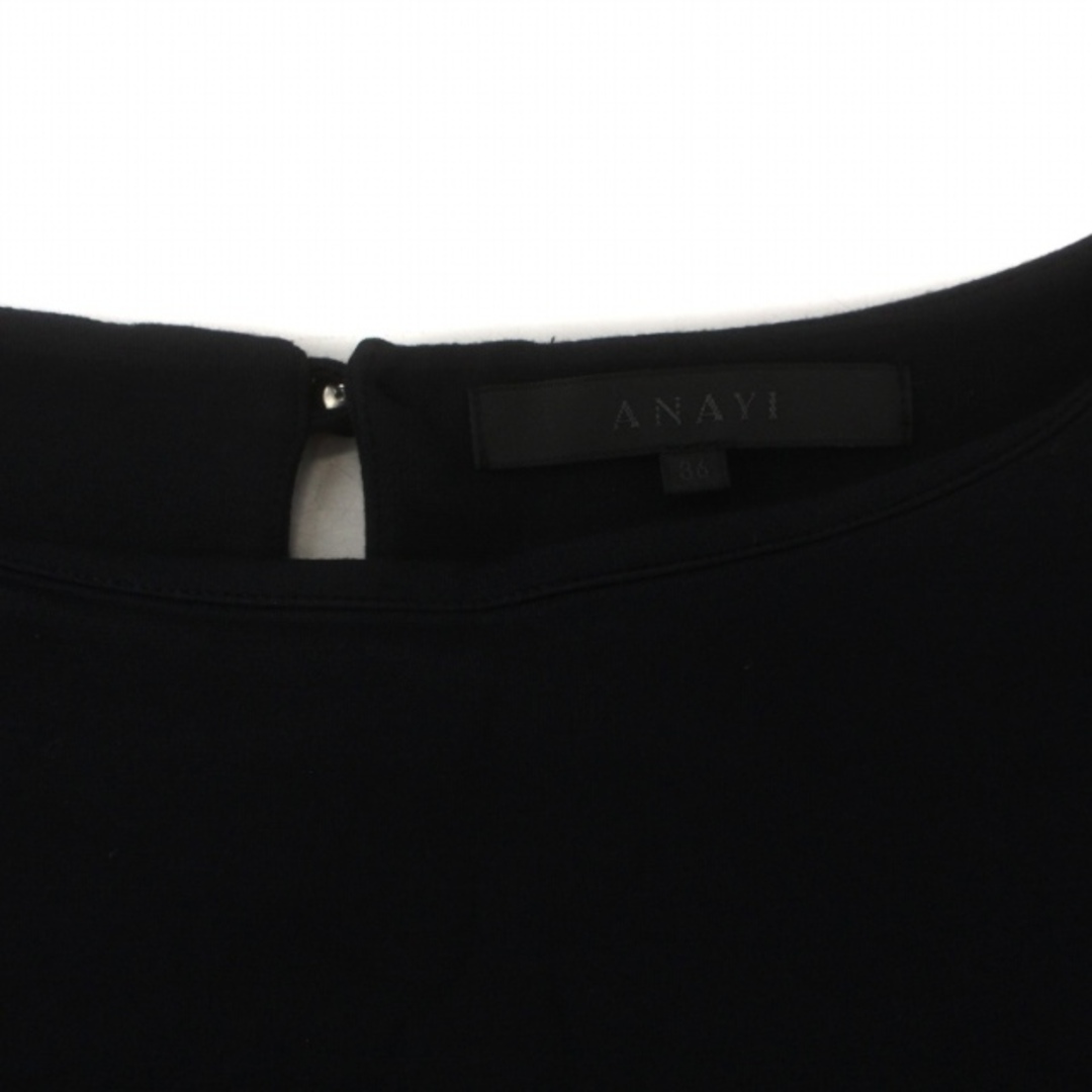 ANAYI(アナイ)のアナイ ワンピース ミニ フリル ティアード 七分袖 フォーマル 36 S 紺 レディースのワンピース(ミニワンピース)の商品写真