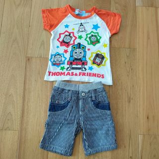 ハッシュアッシュ(HusHush)の2枚セット　90　ハッシュアッシュ　ハーフパンツ　95　トーマス　半袖Tシャツ(パンツ/スパッツ)