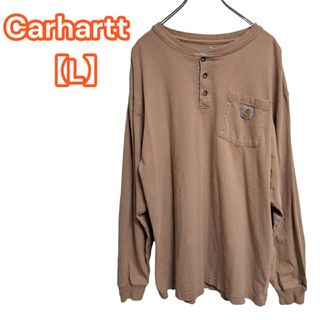 carhartt - カーハート【Carhartt】ヘンリーネック 無地 ロンティー 茶系 XL