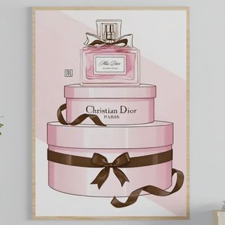 H123 アートポスター インテリア ピンク Dior おしゃれ 可愛い(アート/写真)
