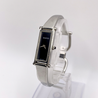 グッチ(Gucci)のGUCCI グッチ 1500L QZ 黒文字盤 バングルウオッチレディース腕時計(腕時計)