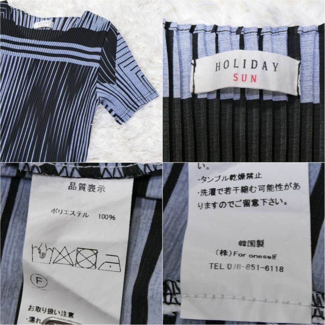 HOLIDAY SUN 半袖 フレア ワンピース アコーディオンプリーツ レディースのワンピース(ひざ丈ワンピース)の商品写真