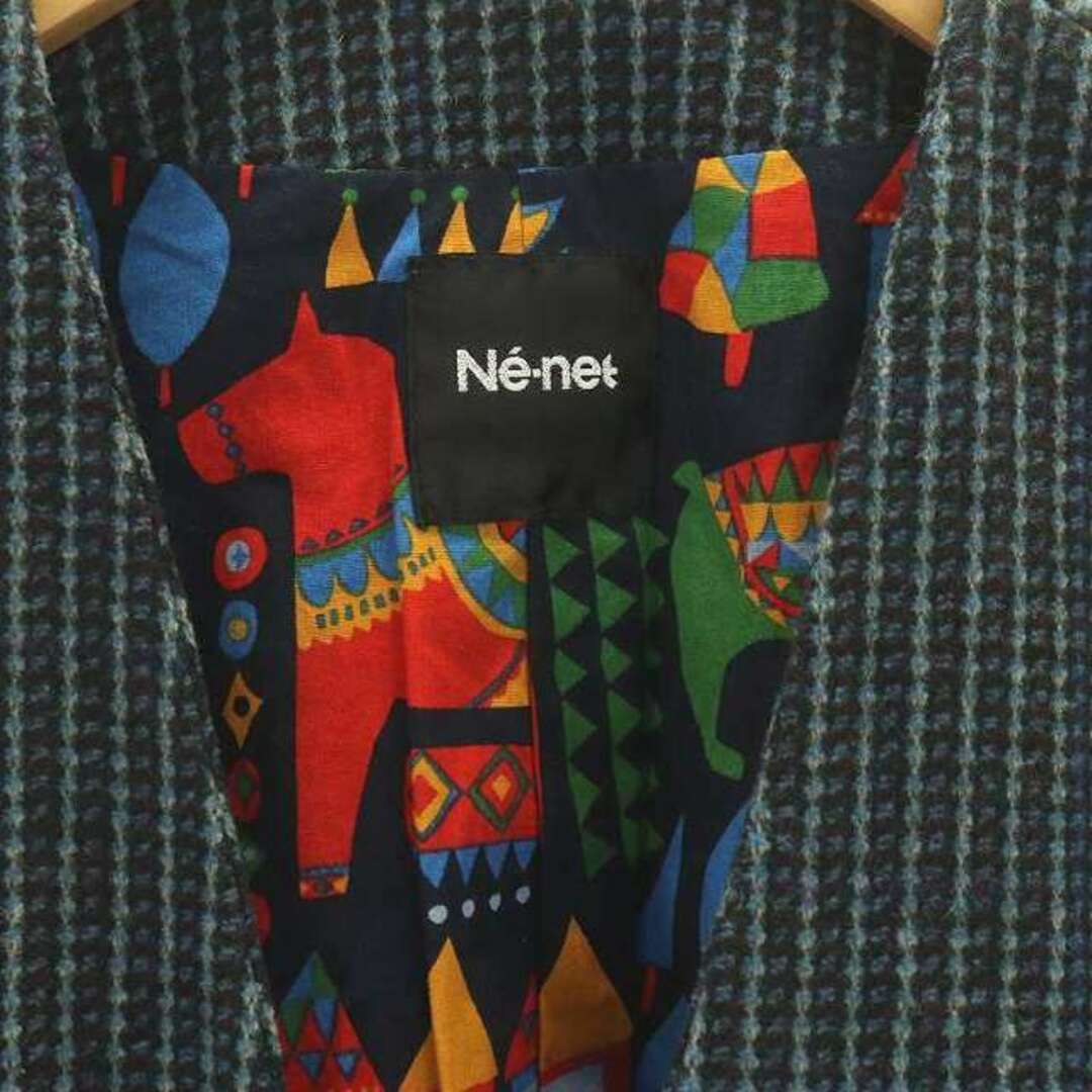 Ne-net(ネネット)のネネット Ne-net ウール コート ノーカラー ロング 裏地総柄 3 L レディースのジャケット/アウター(その他)の商品写真