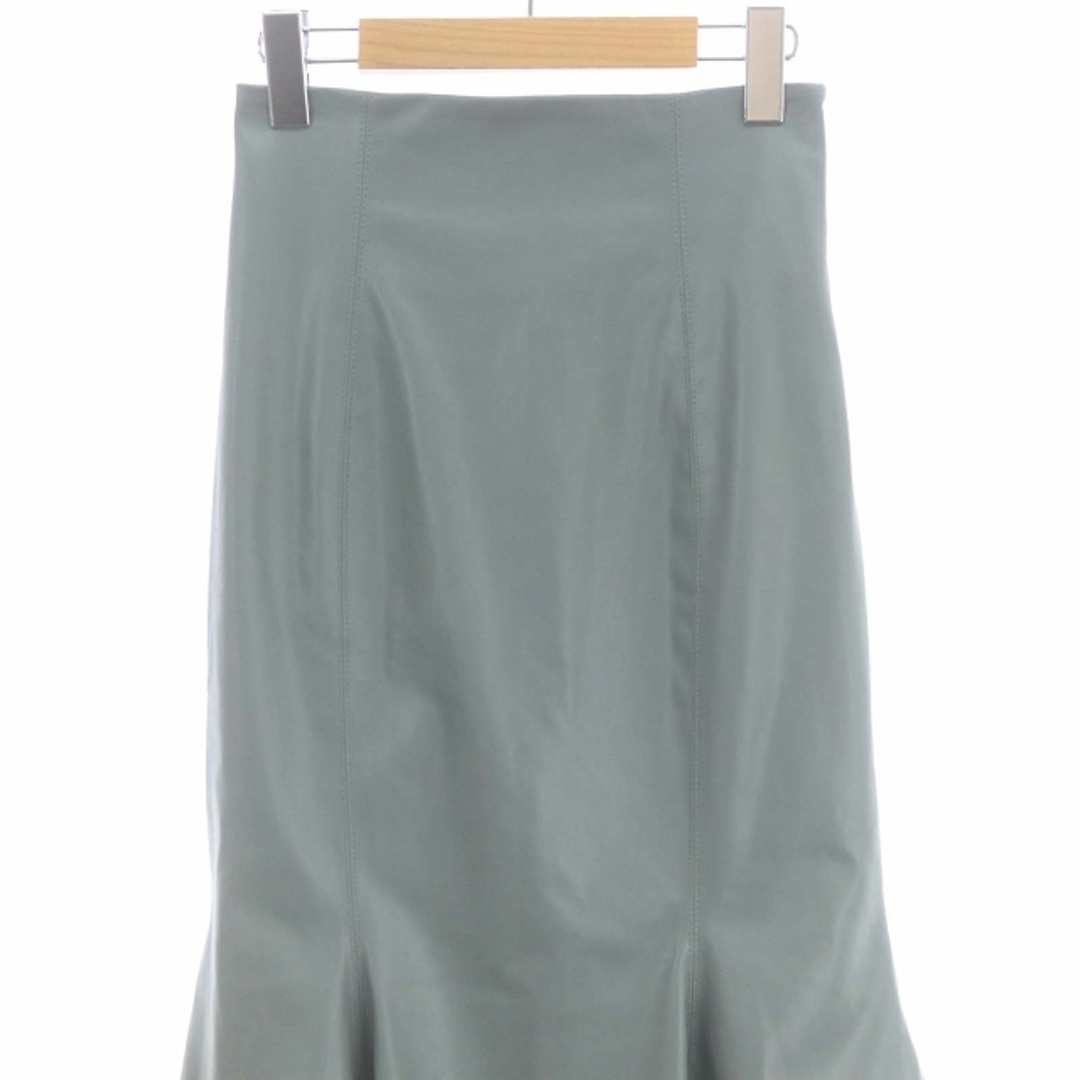 FRAY I.D(フレイアイディー)のフレイアイディー 22AW レザーマーメイドスカート グレイッシュグリーン レディースのスカート(ロングスカート)の商品写真