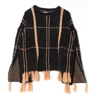 アメリヴィンテージ(Ameri VINTAGE)のSHOUJI BRAID KNIT TOP アメリ　ニット　フリンジ(ニット/セーター)