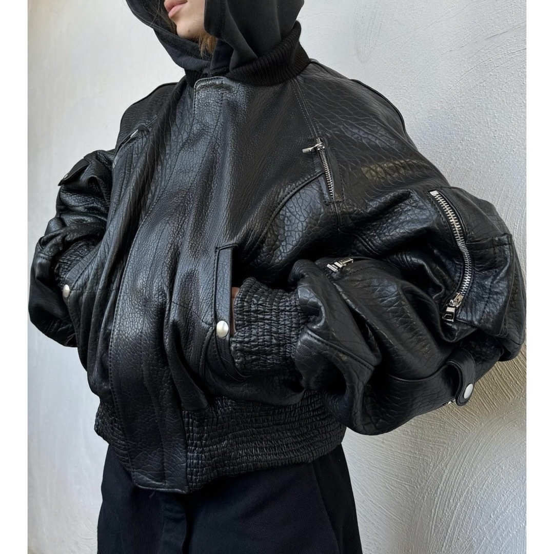 Rick Owens(リックオウエンス)のNO/FAITH STUDIOS ノーフェイス ストゥディオス　レザージャケット メンズのジャケット/アウター(レザージャケット)の商品写真