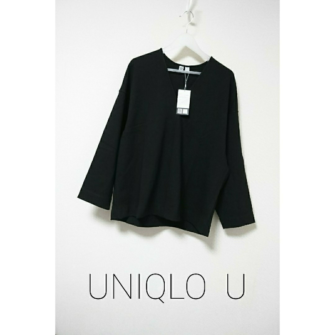 UNIQLO(ユニクロ)の新品 UNIQLO U ポンチVネックプルオーバー レディースのトップス(カットソー(長袖/七分))の商品写真