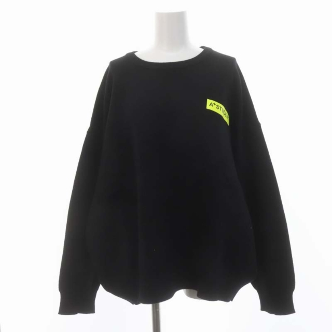 ZARA(ザラ)のザラ A+STUDENT ニット セーター 長袖 プルオーバー M 黒 黄 レディースのトップス(ニット/セーター)の商品写真