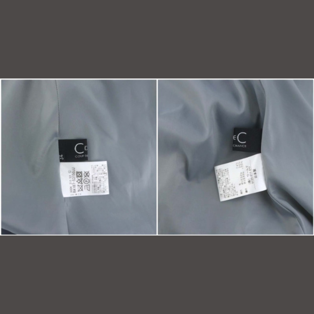 COUP DE CHANCE(クードシャンス)のクードシャンス タックワンピース ロング丈 七分袖 34 SS グレー 白 レディースのワンピース(ロングワンピース/マキシワンピース)の商品写真