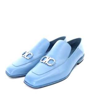 サルヴァトーレフェラガモ(Salvatore Ferragamo)のサルヴァトーレフェラガモ CESARO ローファー ガンチーニ 6.5 水色(ローファー/革靴)