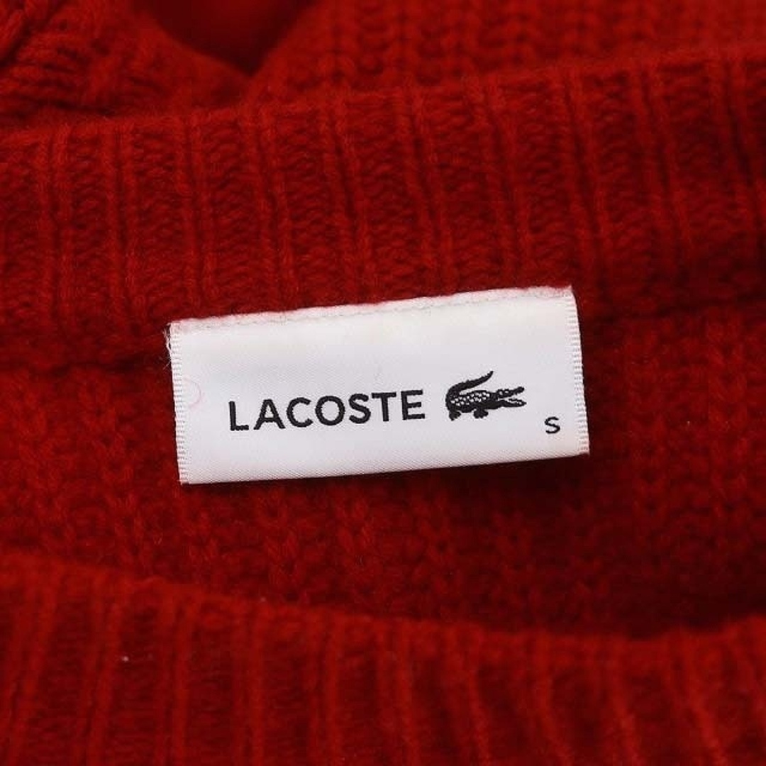 LACOSTE(ラコステ)のラコステ ウール ワンポイントロゴ ニットワンピース ミモレ ロング S 赤 レディースのワンピース(ロングワンピース/マキシワンピース)の商品写真