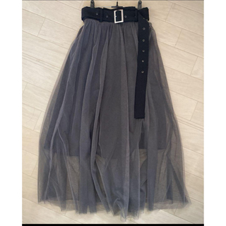 レディアゼル(REDYAZEL)のredyazel ベルト付チュールデザインスカート(ロングスカート)