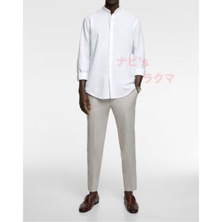 ザラ(ZARA)の夏に最適 速乾 リネン 100% ZARA MAN 麻 リネン シャツ ピンク(シャツ)