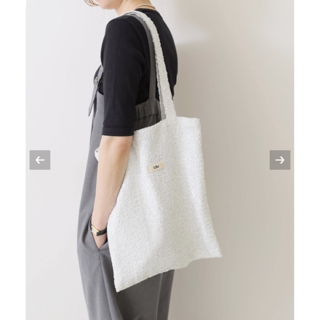 Spick & Span(スピックアンドスパン)の限定別注カラー！【Uhr / ウーア】Spangle Tote Bag◆ホワイト レディースのバッグ(トートバッグ)の商品写真