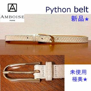 AMBOISE - 新品★AMBOISE◆パイソン型押しベルト ゴールドバックル 未使用