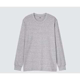 ユニクロ(UNIQLO)のユニクロ☆ ソフトタッチクルーネックT（長袖）　グレー(Tシャツ/カットソー(七分/長袖))