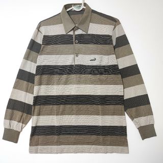 クロコダイル(Crocodile)の【古着】Crocodile LS Border POLO(ポロシャツ)